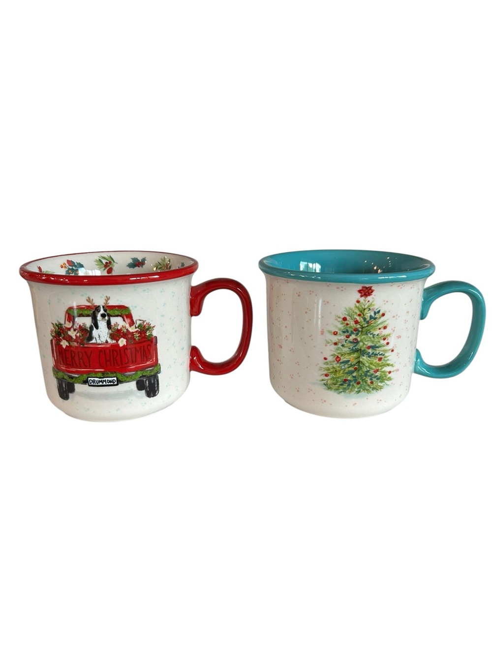 Pioneer Woman Camper Christmas Stoneware 16oz Mugs Set of 2
